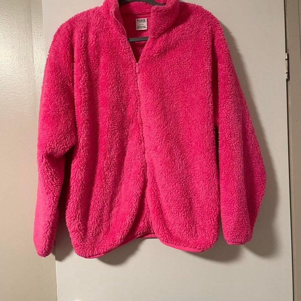 Women's Victoria's Secret PINK full zip teddy bear jacket size medium